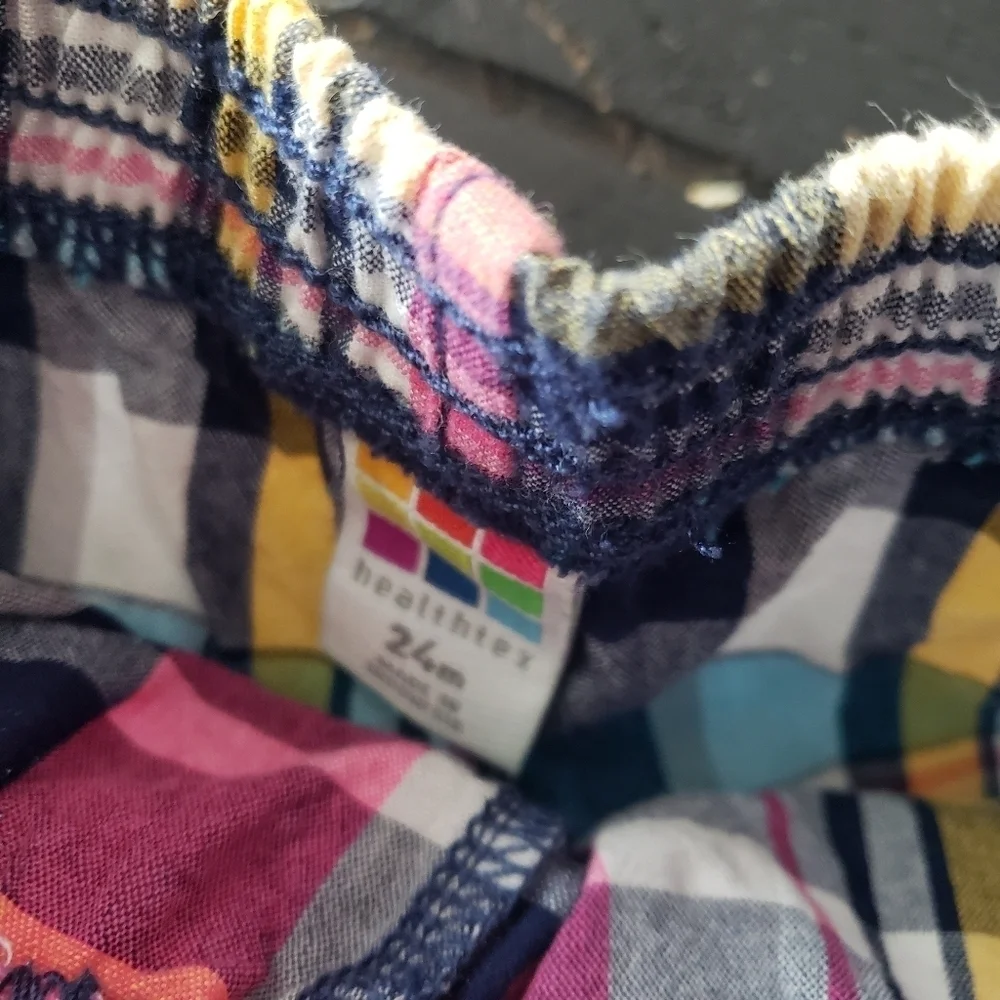 Bundle of 2 Plaid Shorts Carter's Healthtex Baby Boy 24 Months Blue Pink Grey